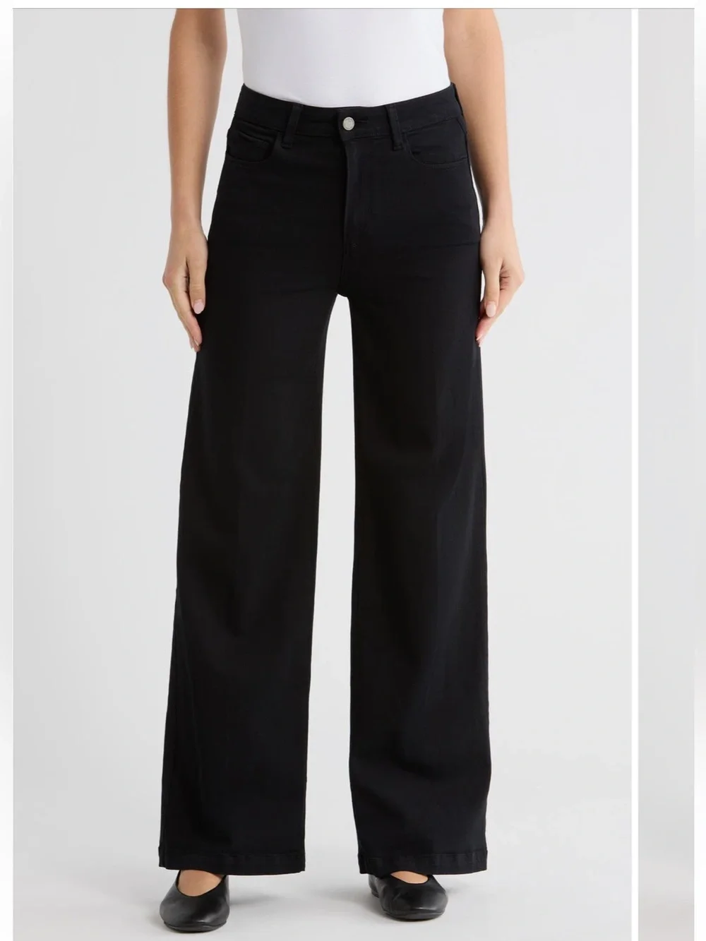 PAIGE Black Wide-Leg Jeans
